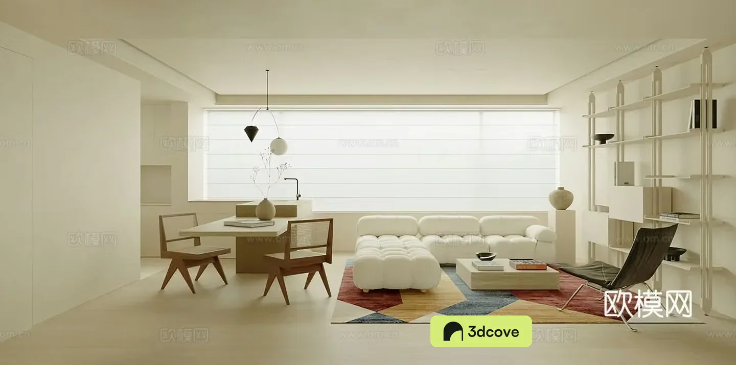 Living room sofa coffee table combination island