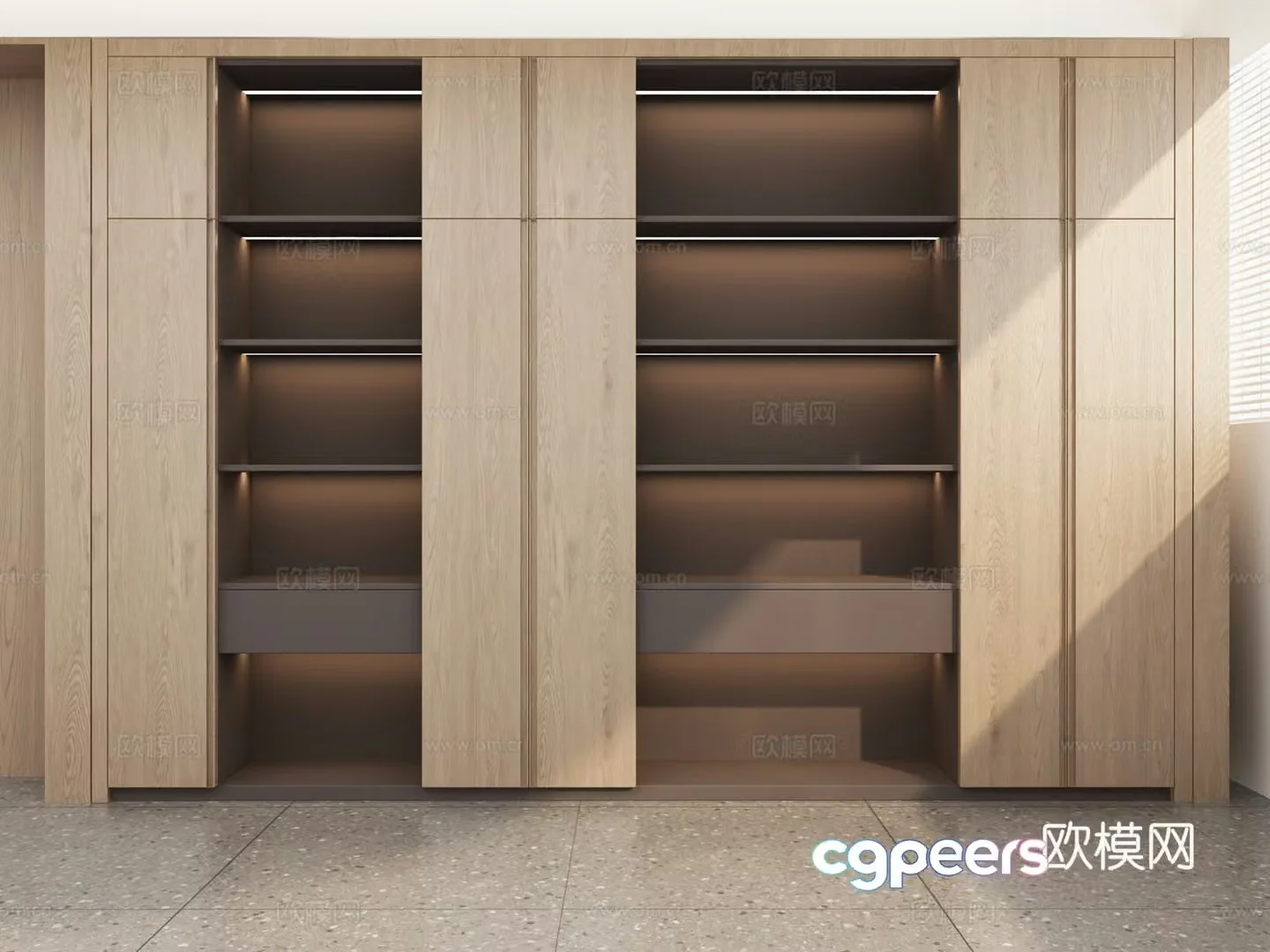 Modern solid wood file cabinet tea bar 3D model