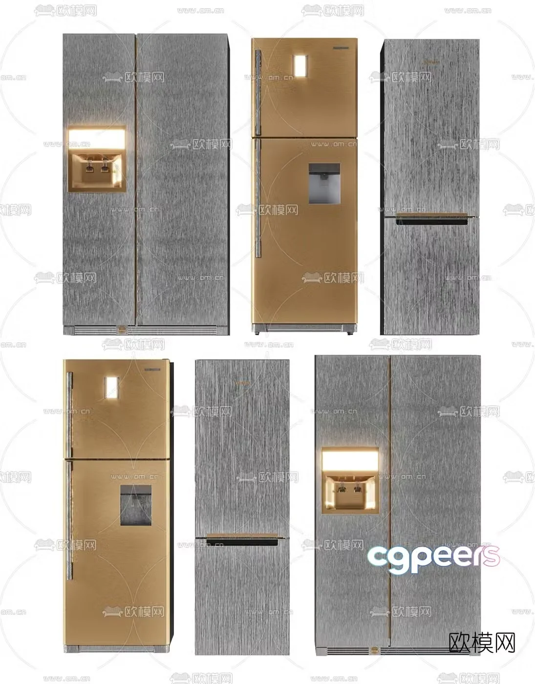 Modern smart refrigerator 3d model