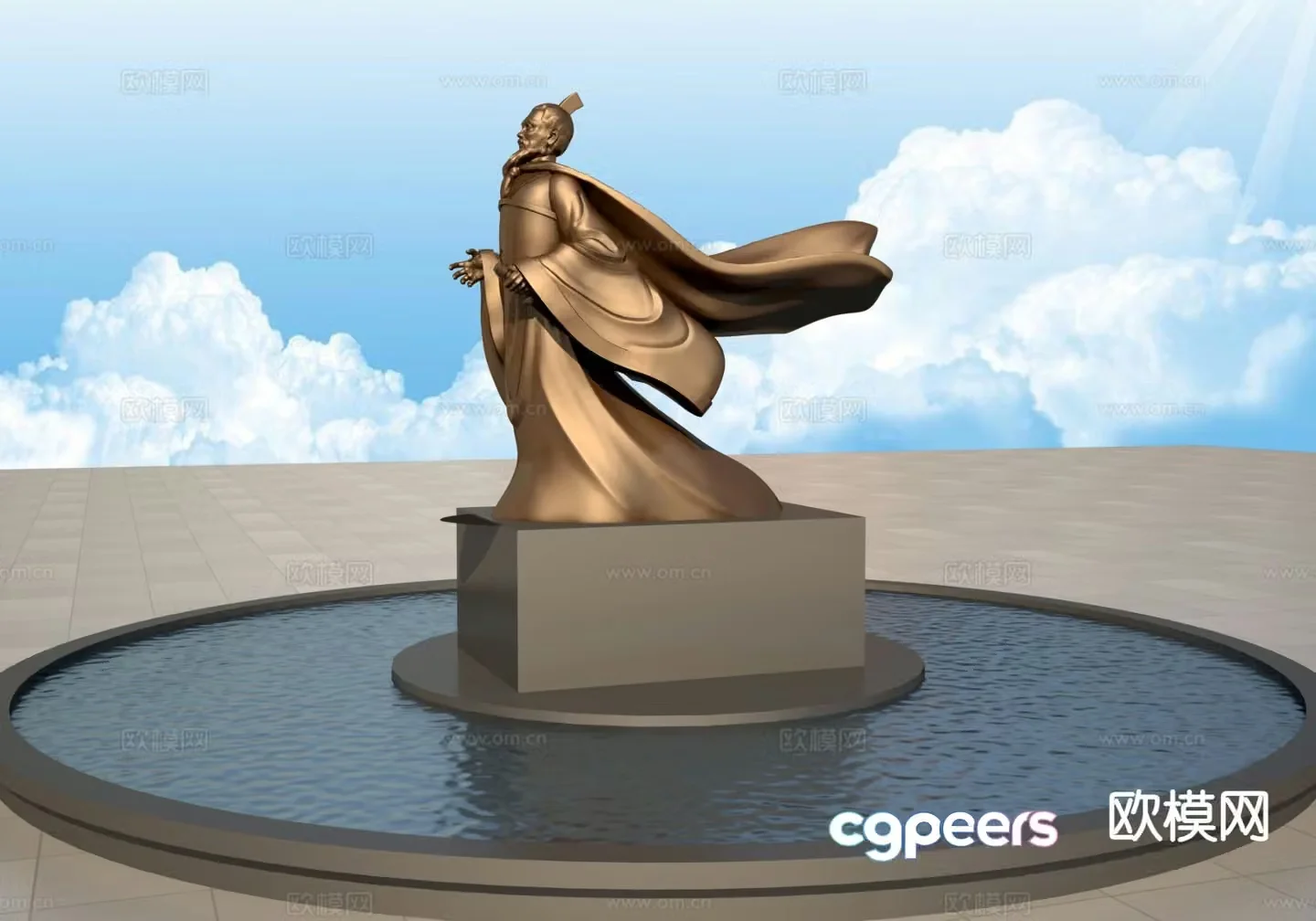 Ancient celebrity sculpture 3d model