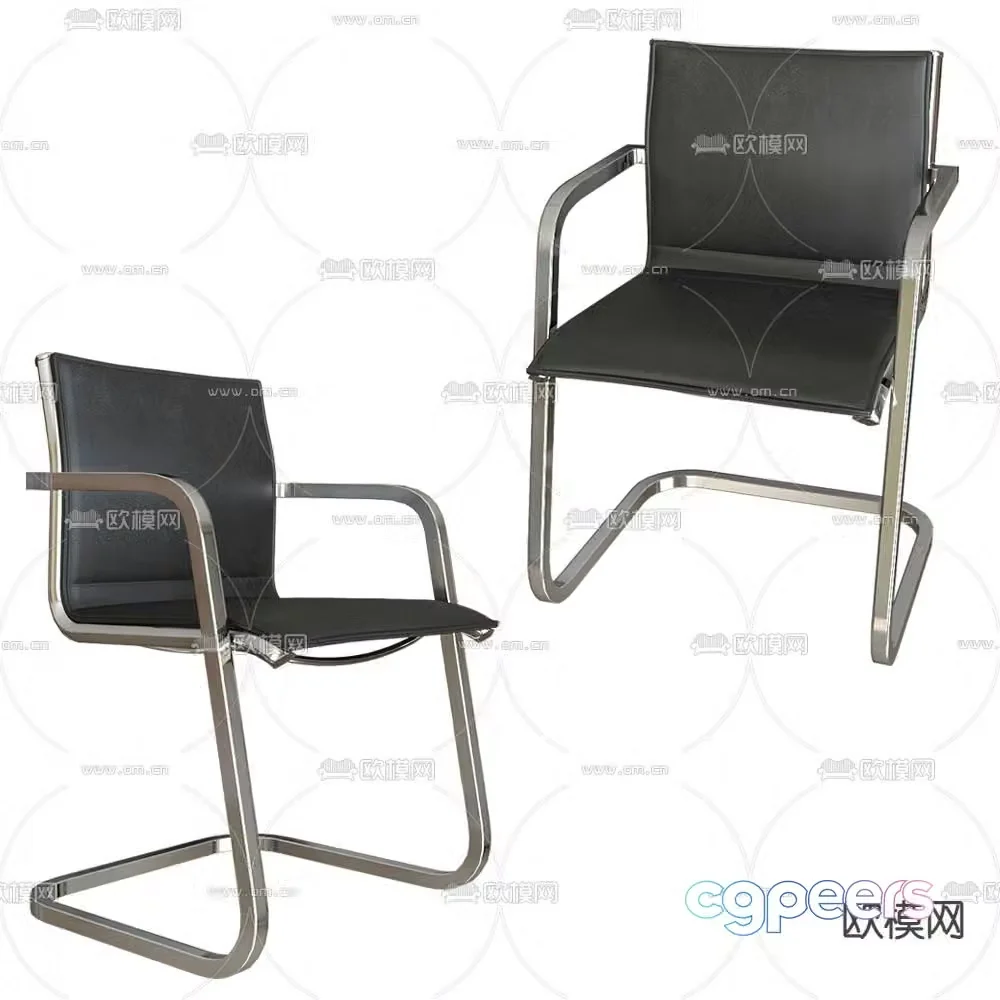 Aluminia leather office chair 3d model