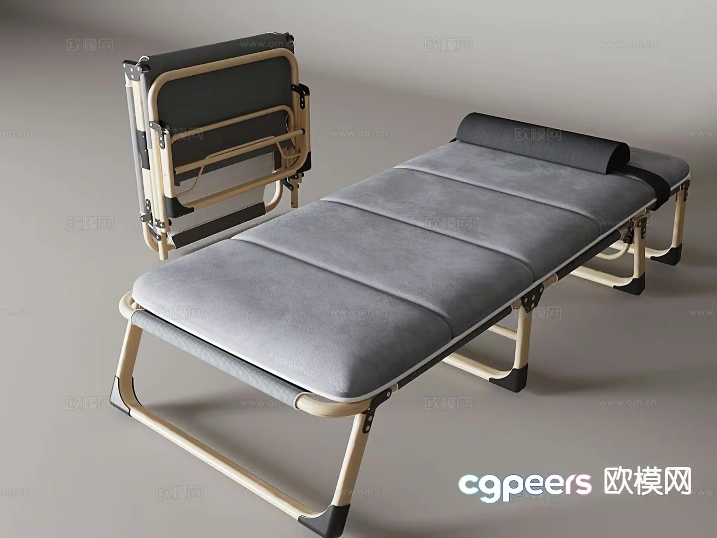 Modern folding bed lunch bed 3d model