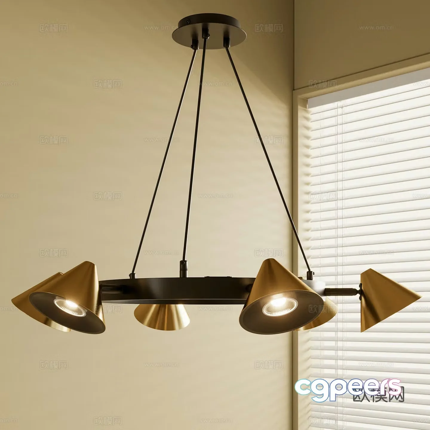 French medieval style chandelier 3d model