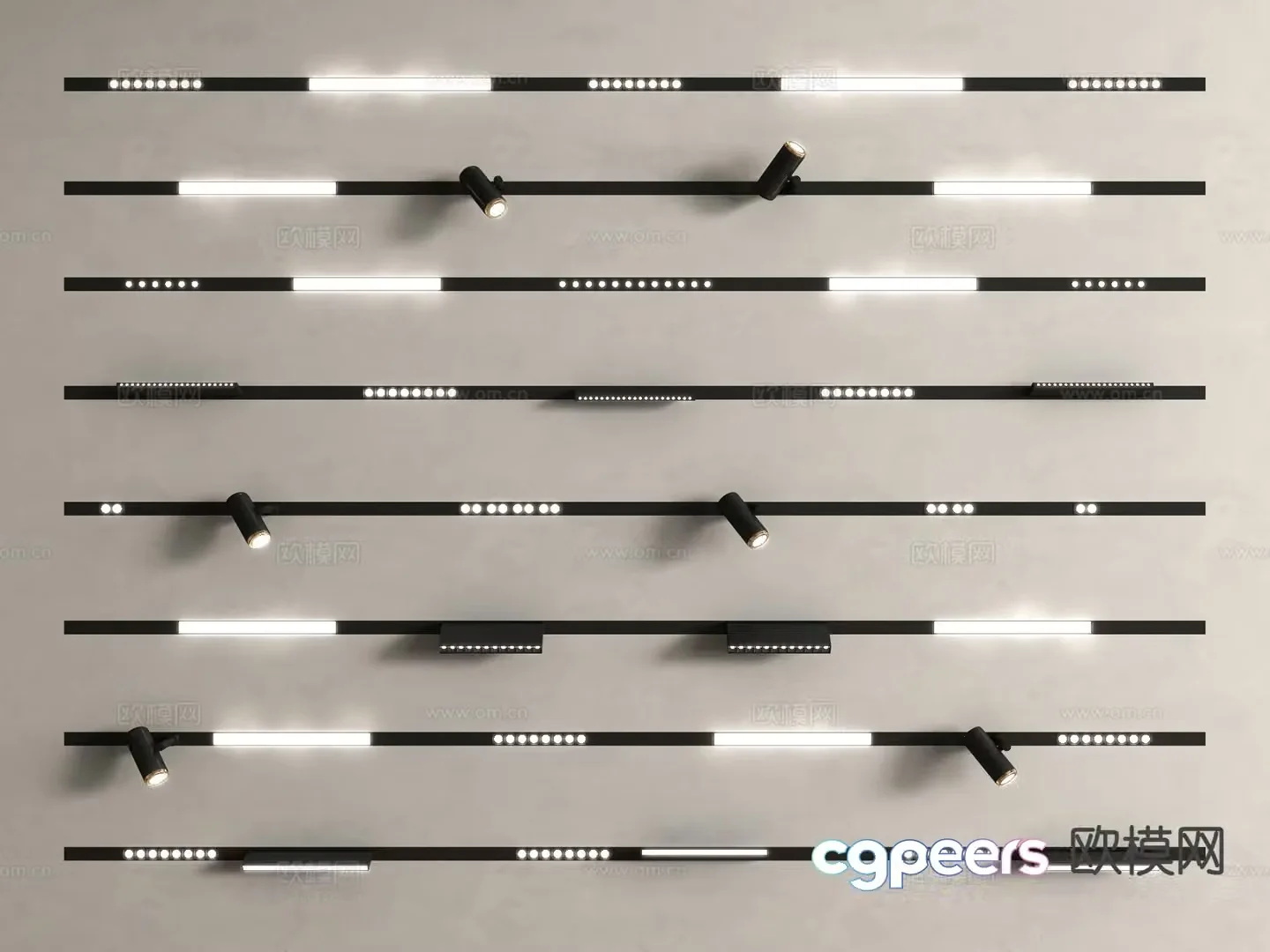Modern downlight spotlight magnetic track light 3d model