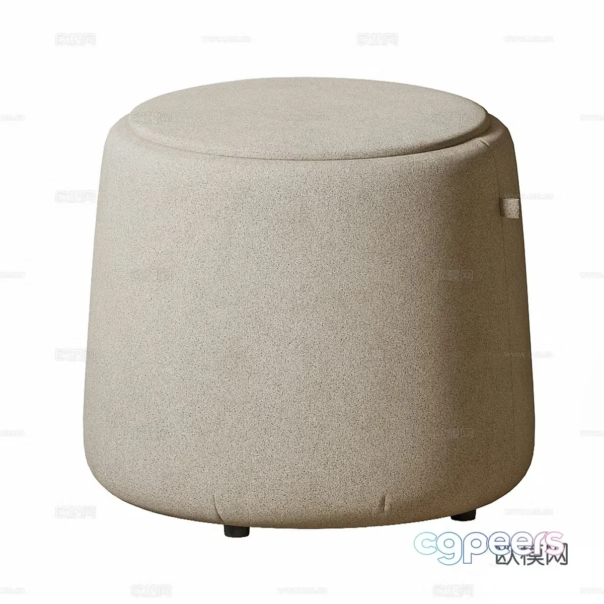 Modern cream style IKEA JARRESTAD fabric stool 3D model