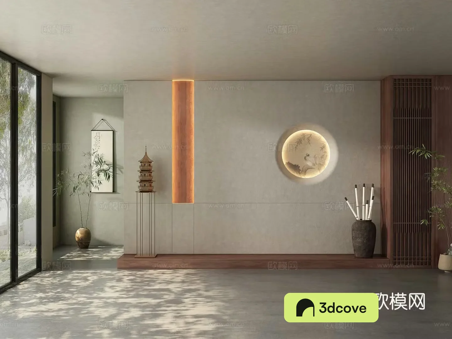 Modern tea room background wall