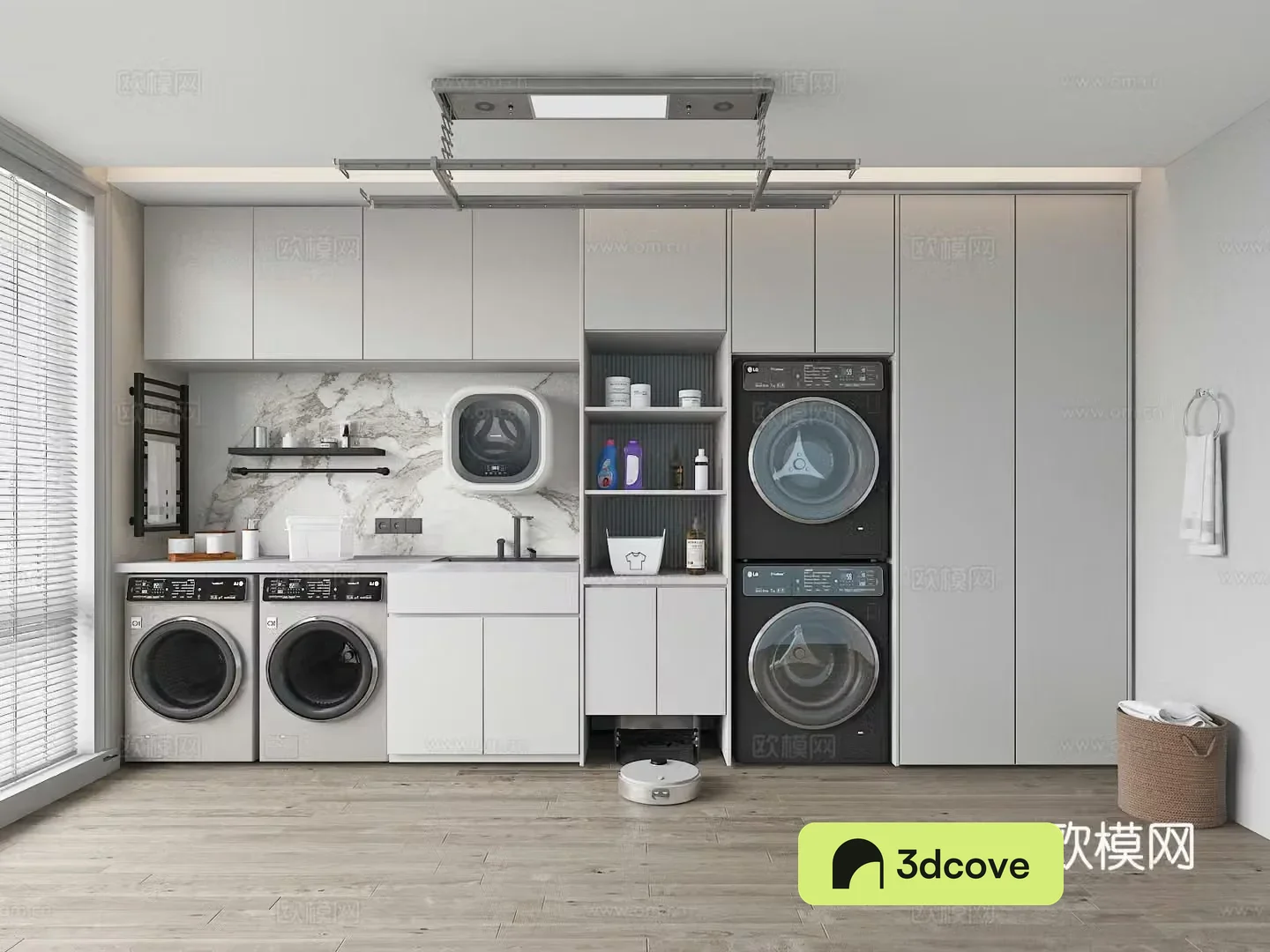 Modern balcony washing machine cabinet