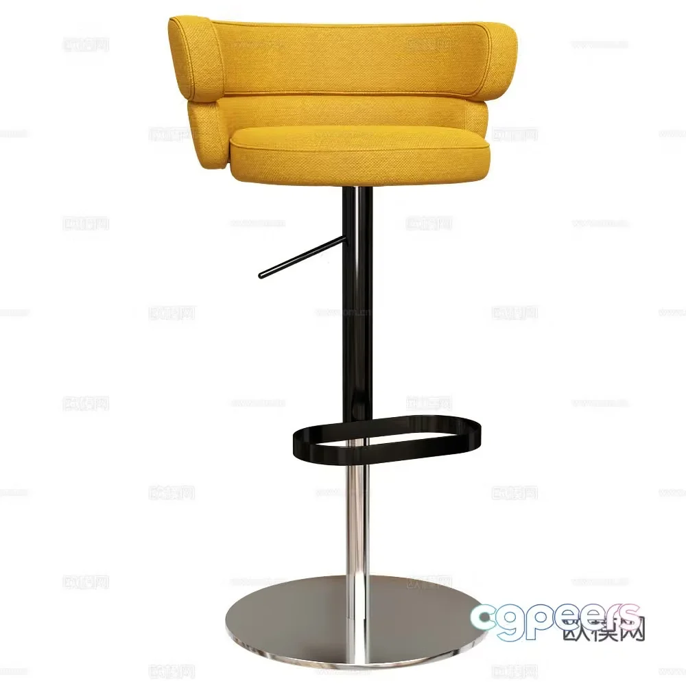 Modern Italian fabric bar chair 3D model
