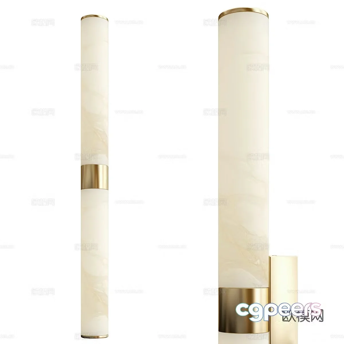 New Chinese Light Luxury Line Alaba Wall Light 3D Model