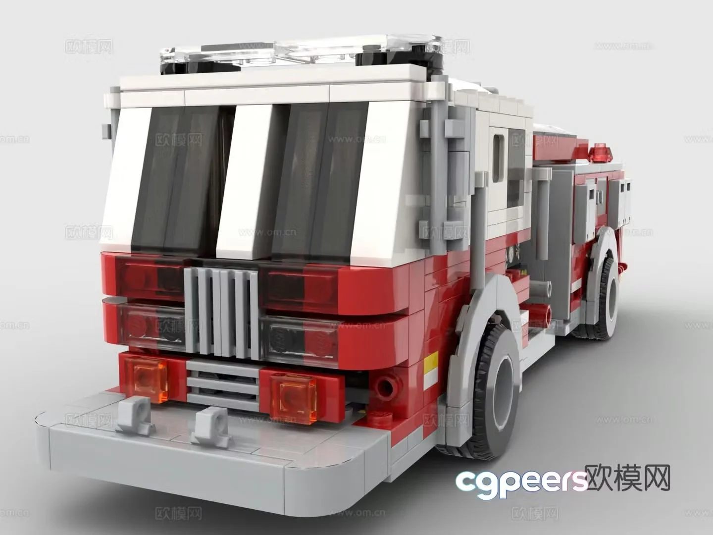 Lego LEGO toys building blocks fire truck firetruck 3d model
