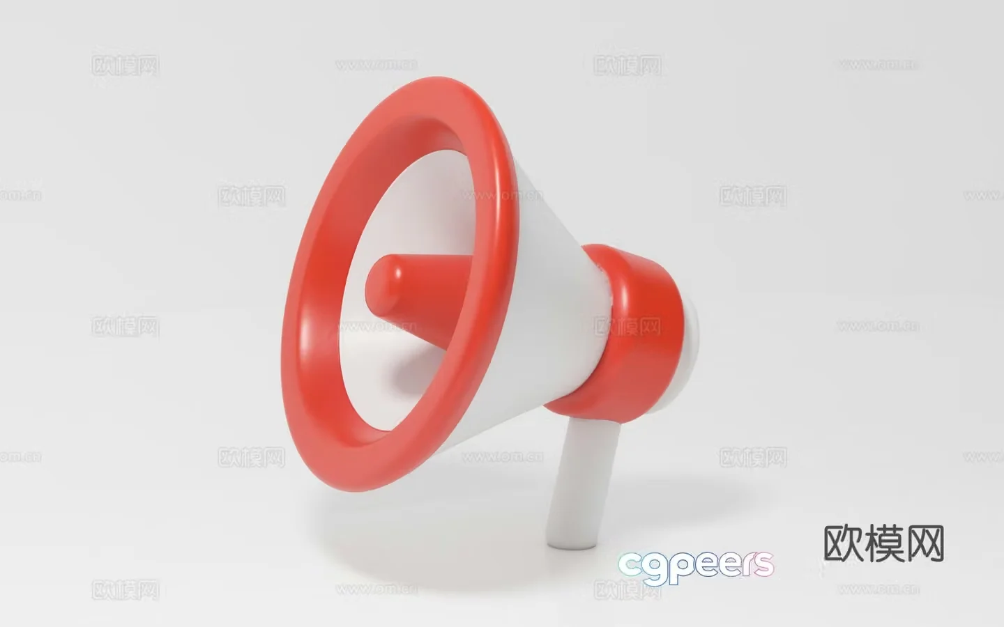 Cartoon speaker megaphone promotional call loud call Meichen props sign in and check in 3D model
