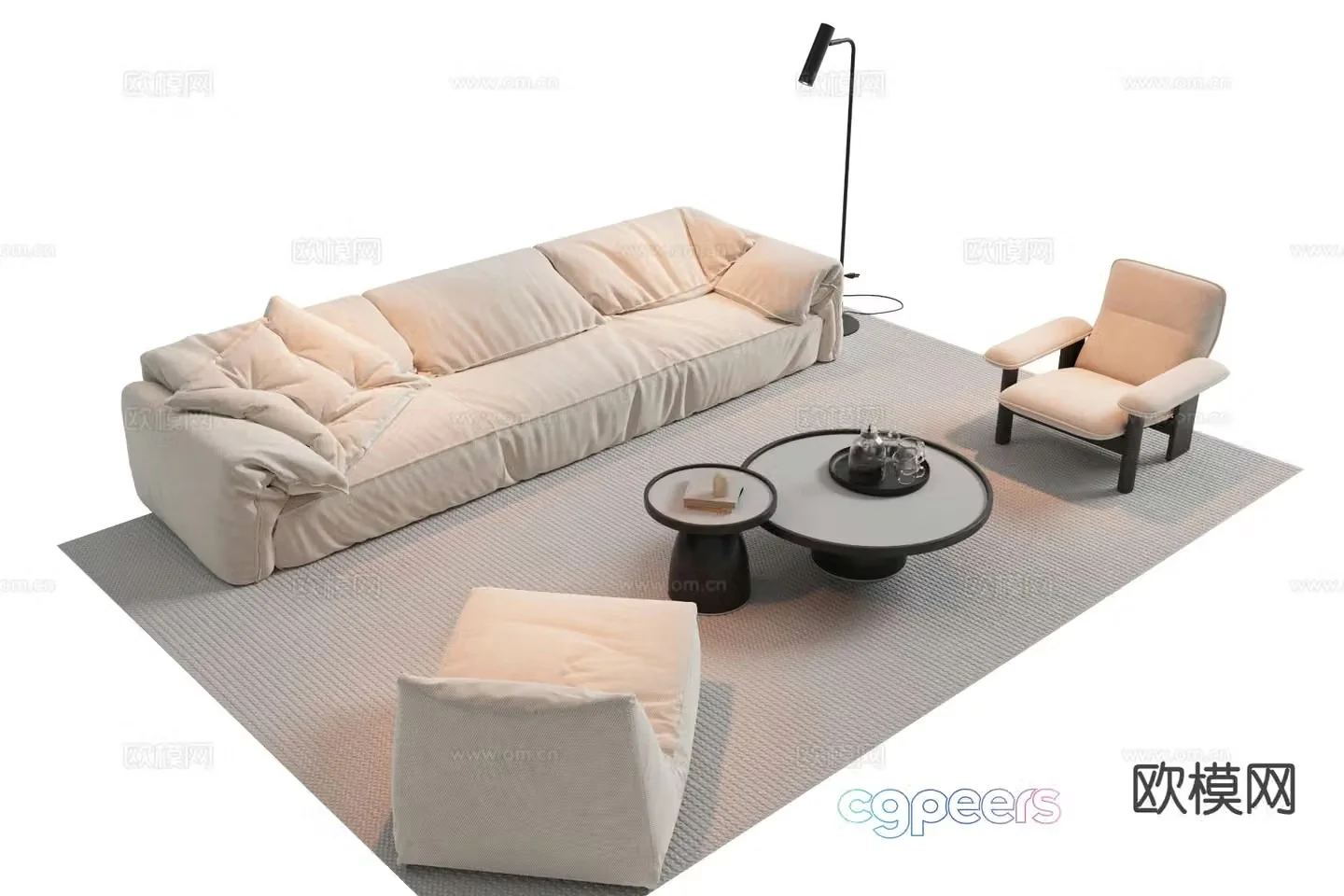 Italian sectional sofa 3d model