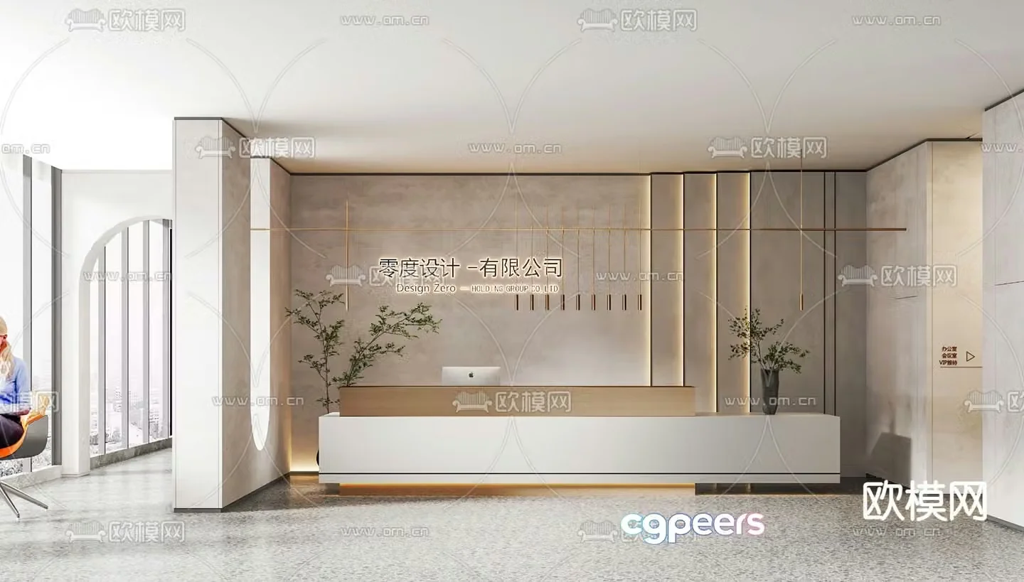 Office reception desk 3d model