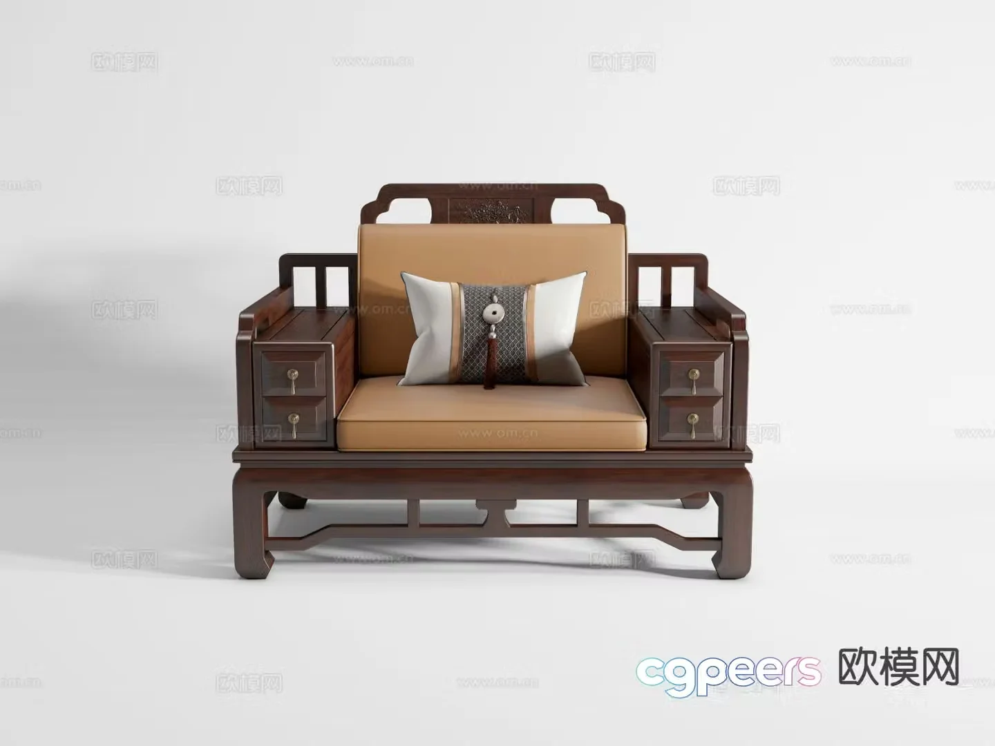 Chinese single sofa 3D model