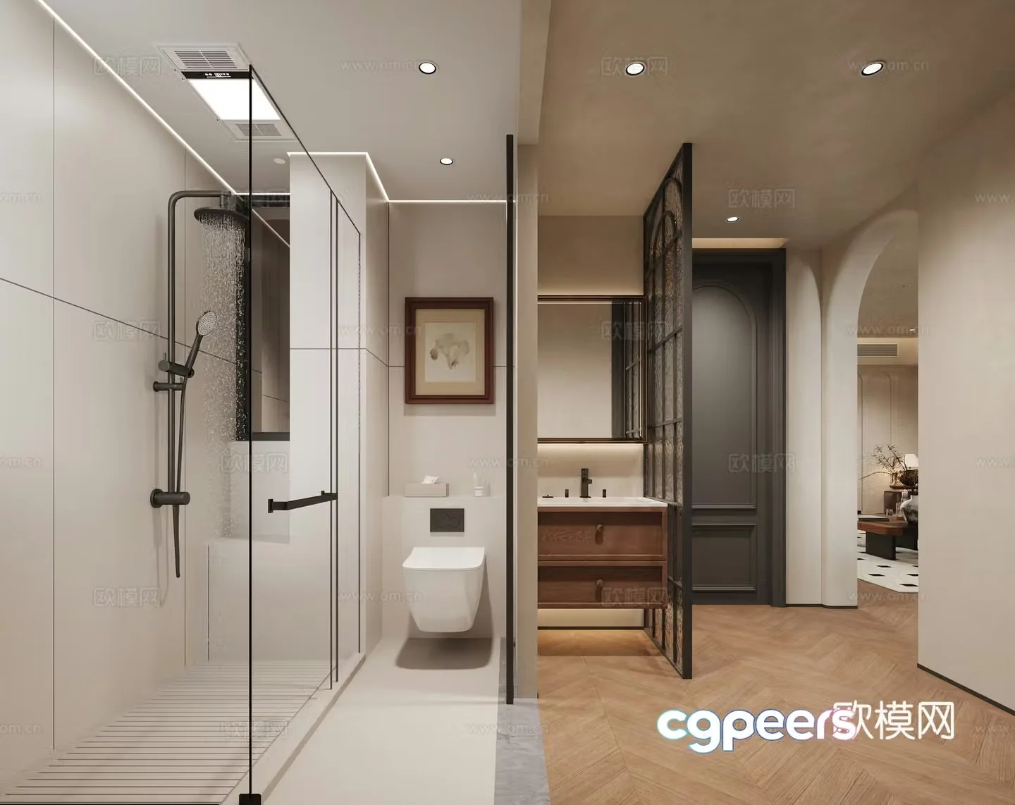 Middle-aged bathroom 3D model