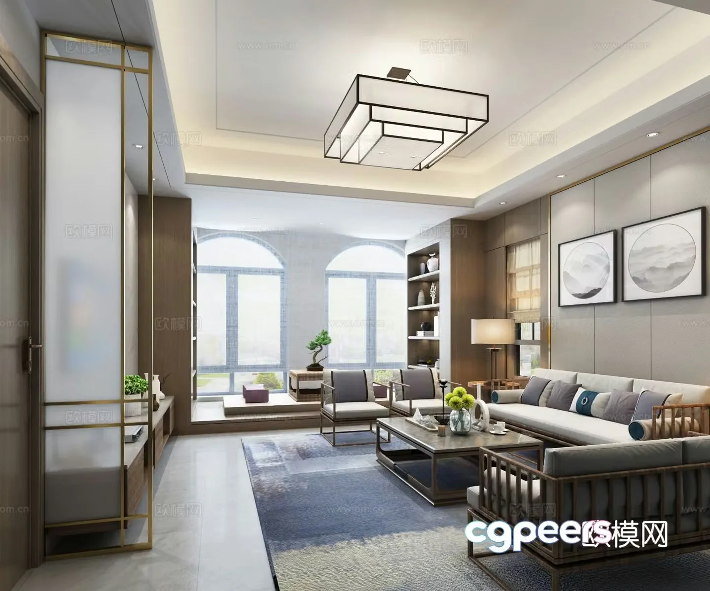 New Chinese style living room 3d model