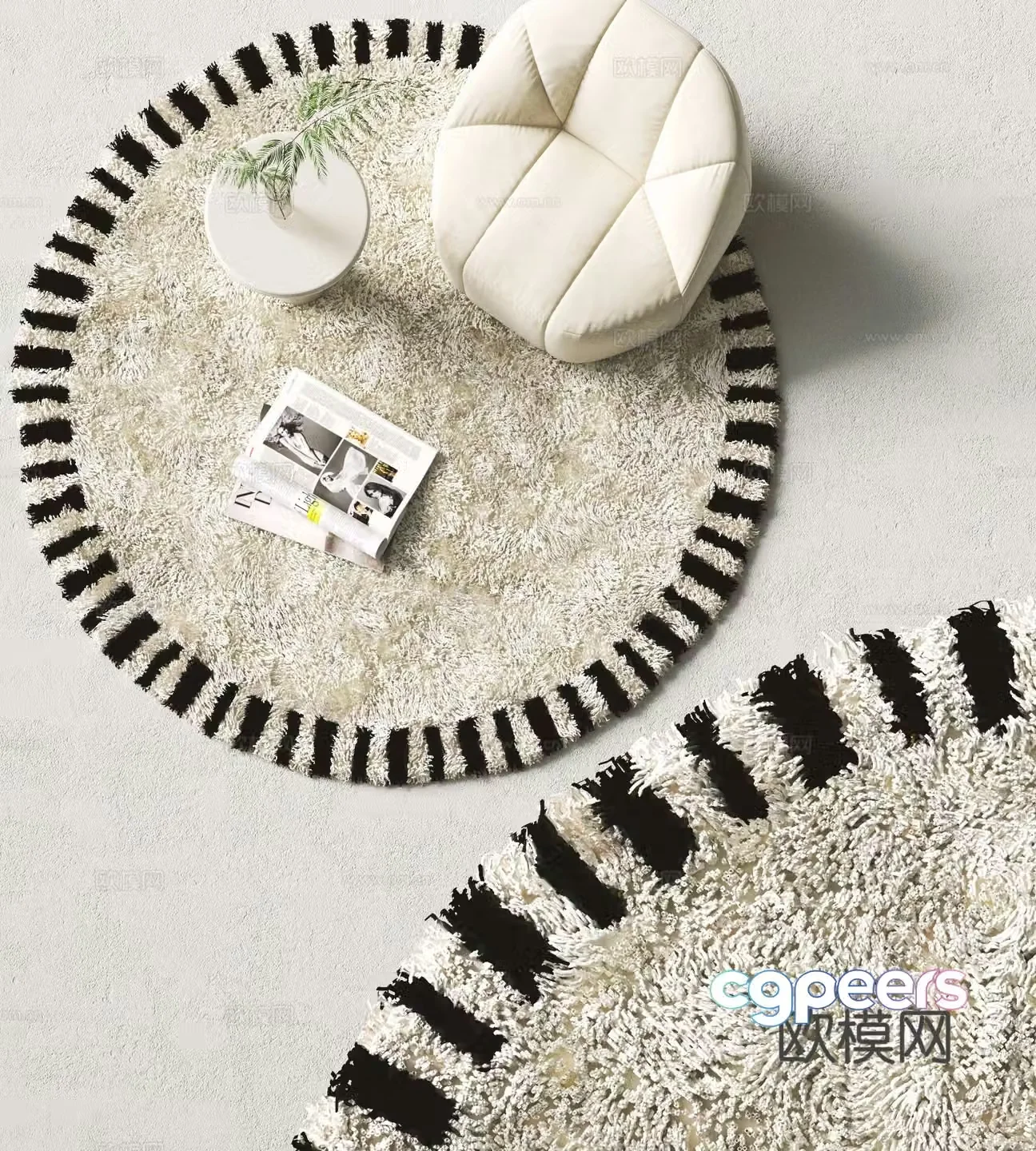 Modern round carpet 3d model