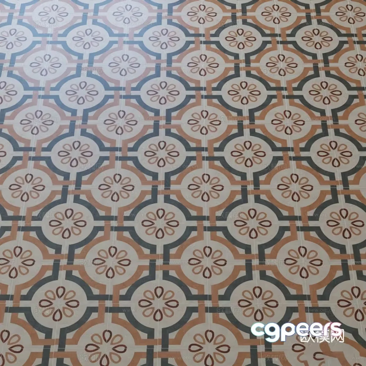 Ceramic tiles Flower tiles Antique tiles 3D model