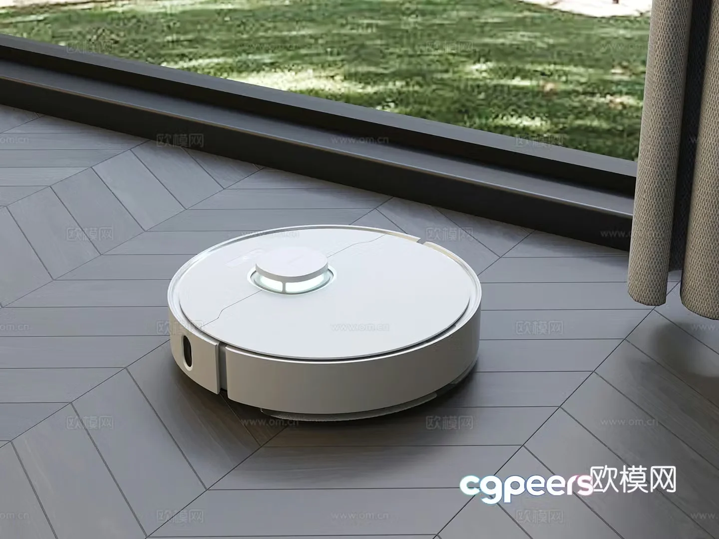 Modern sweeping robot 3d model