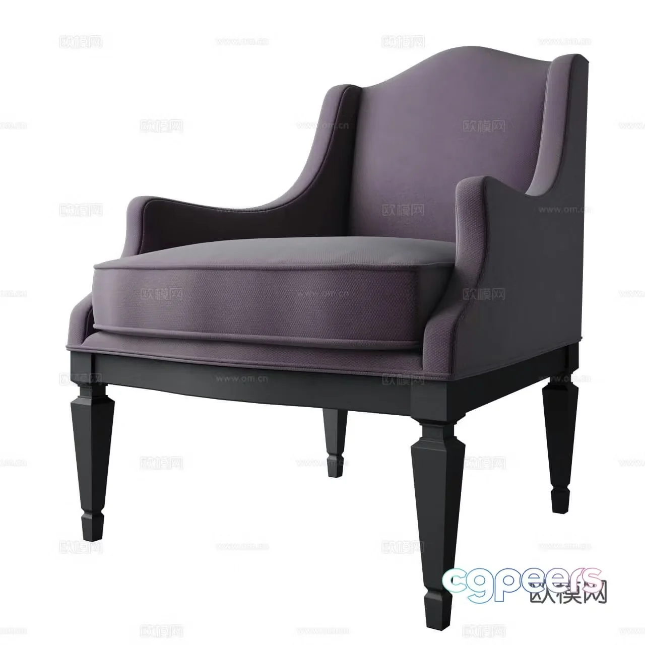 Simple European sofa chair single sofa 3d model