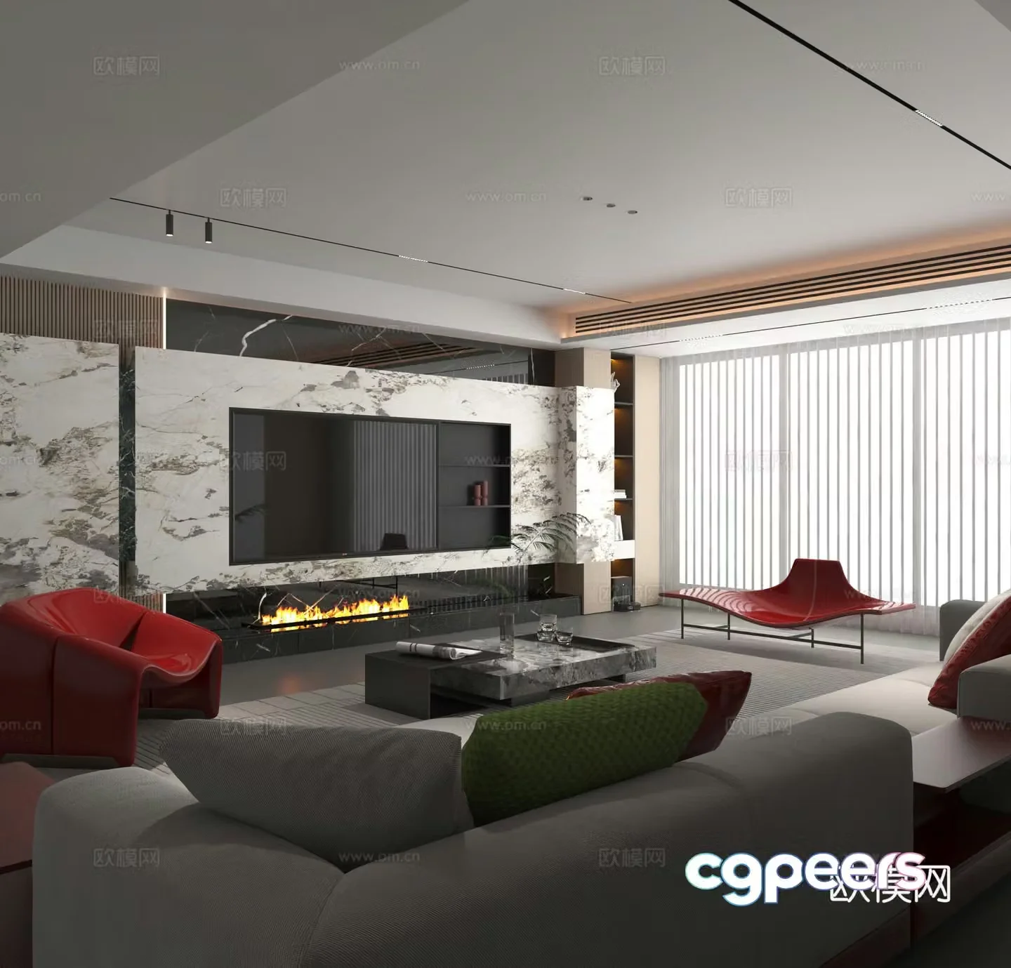 Modern living room 3d model