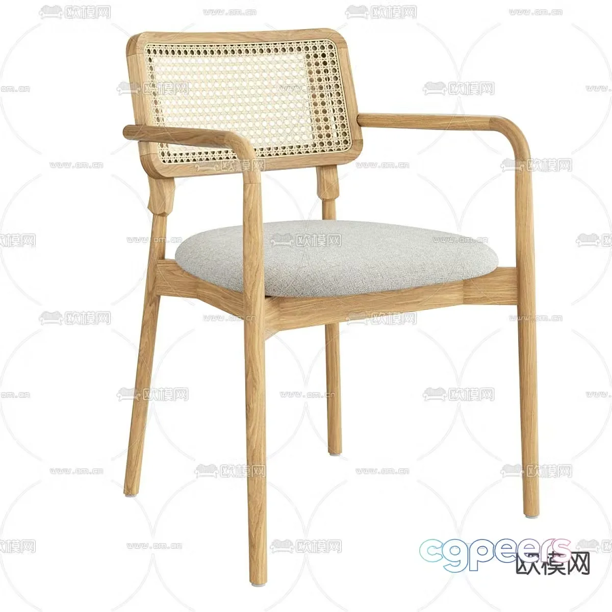 rattan chair dining chair 3d model