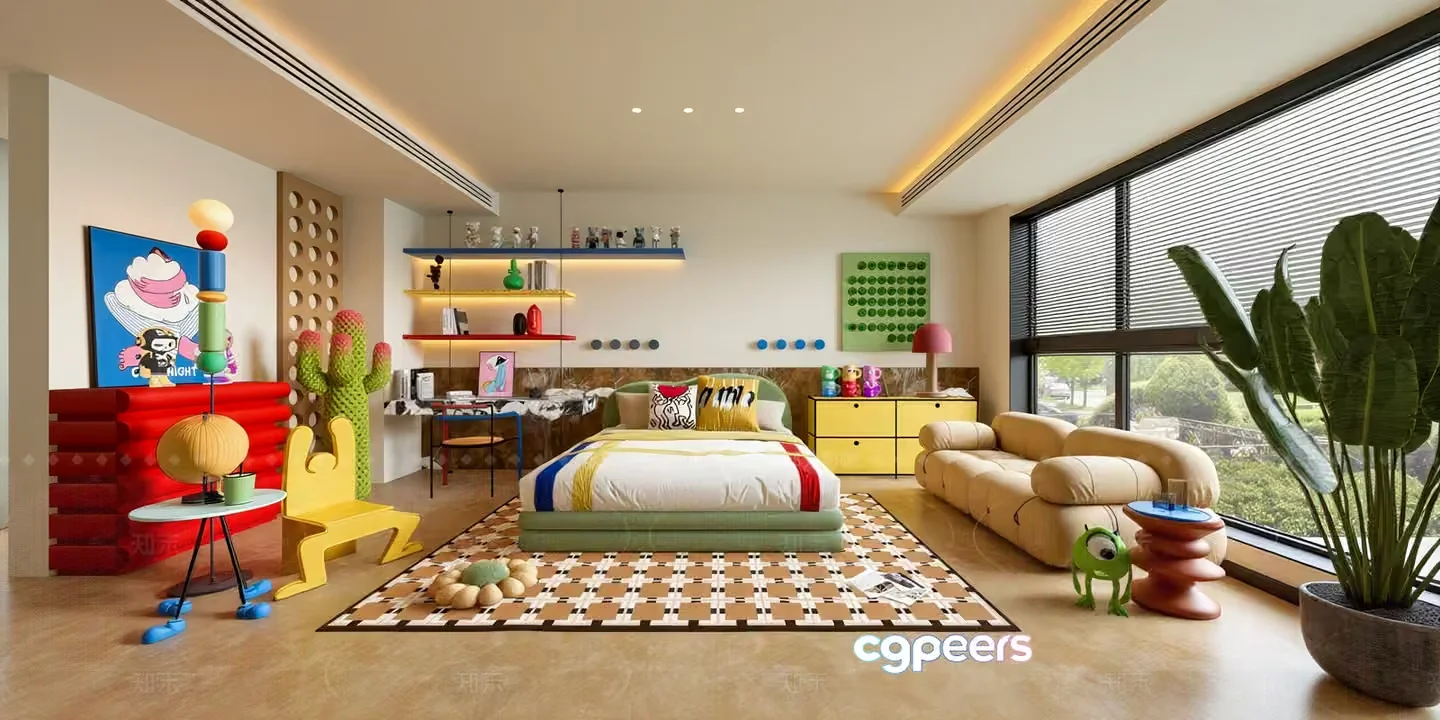 Modern Kids’ Bedroom 3D Model – 17193 – VRAY Render