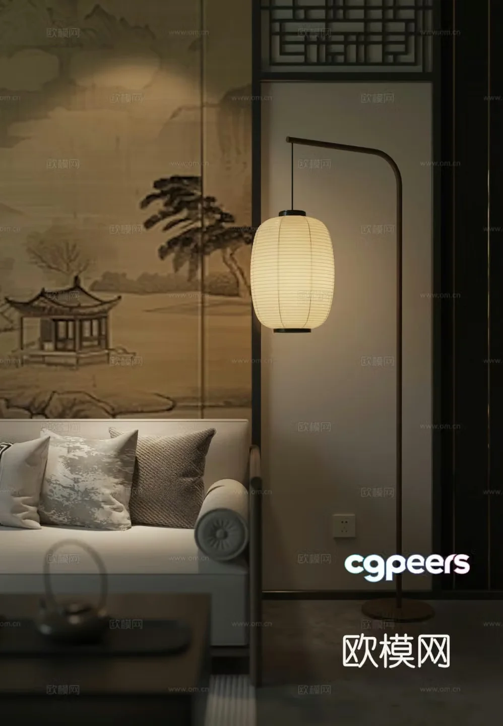 New Chinese floor lamp 3D model
