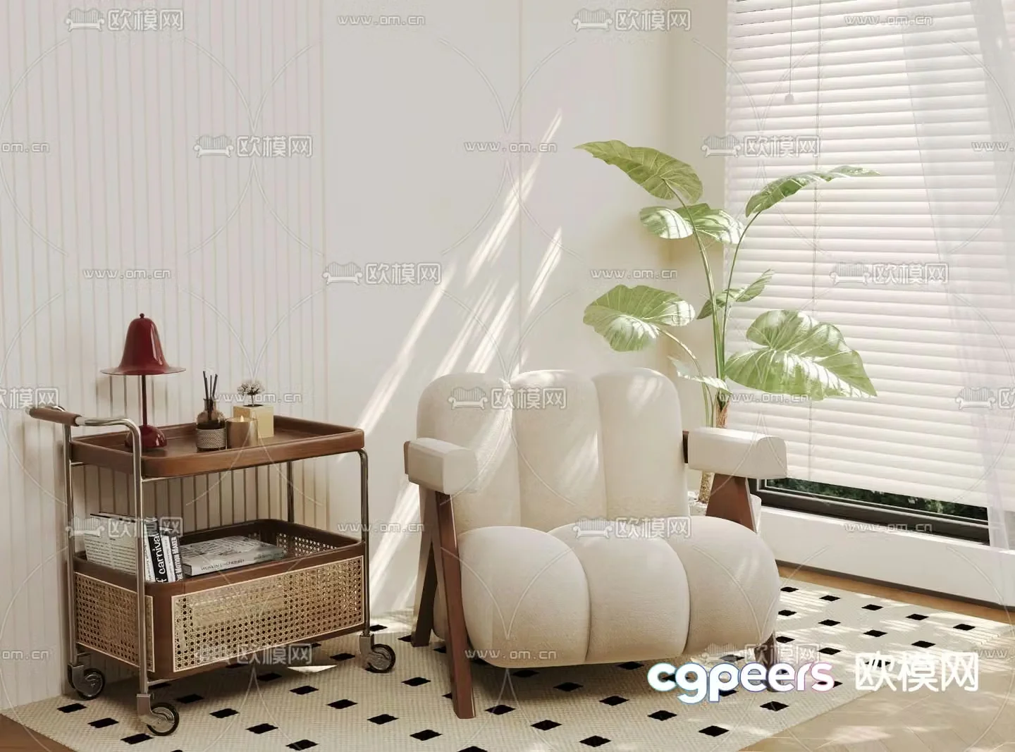 Single sofa leisure sofa 3d model