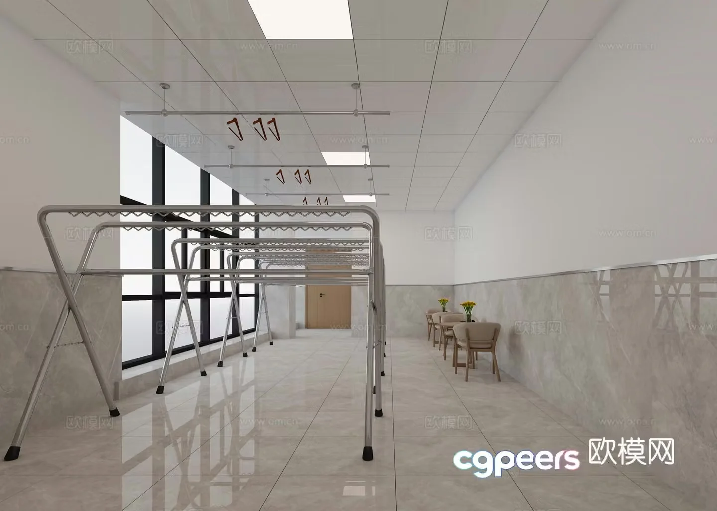 Workwear laundry and clothes drying room 3D model