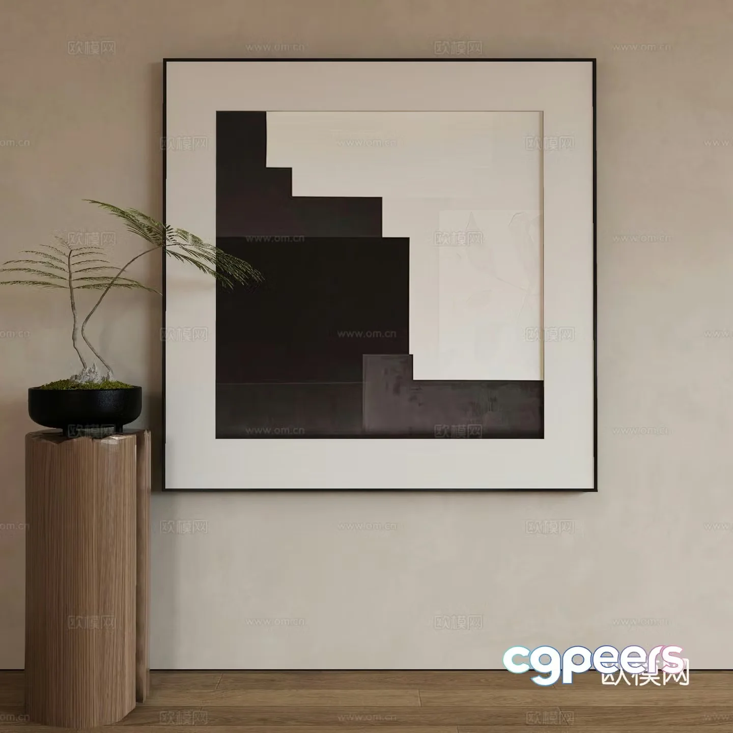 Modern Wasabi Hanging Painting Oil Painting 3D Model