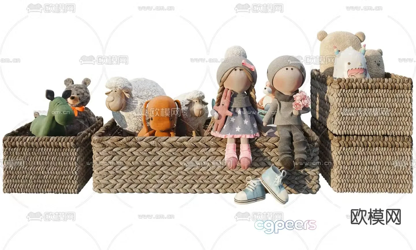 Modern children’s doll plush toy 3d model