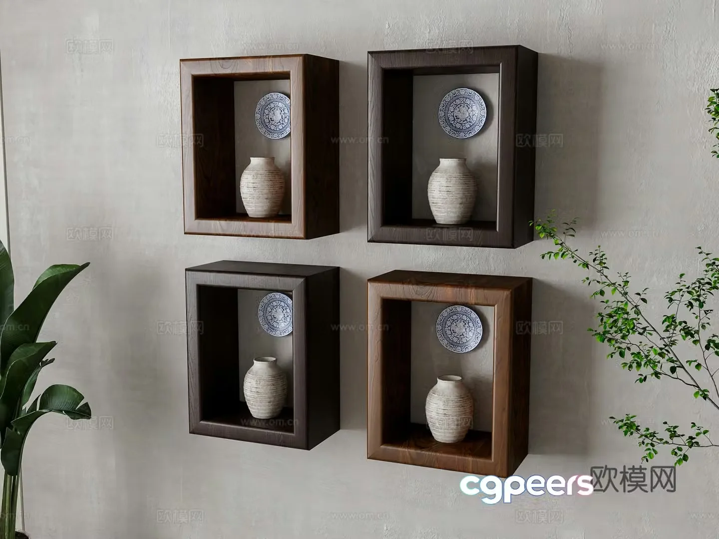 New Chinese style wall decoration pendant 3D model