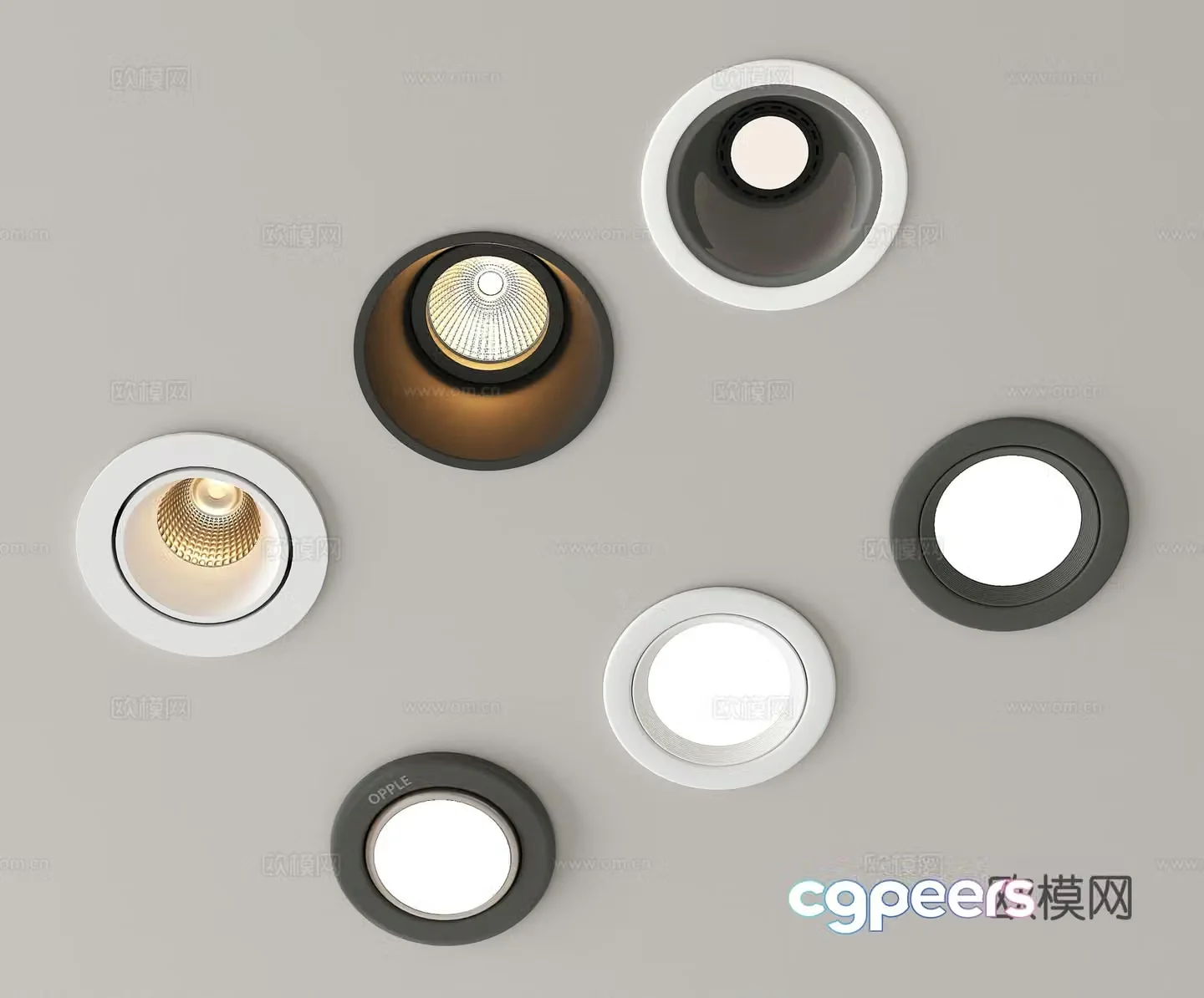 Modern downlight spotlight Recessed downlight spotlight Niuke horn lamp 3d model