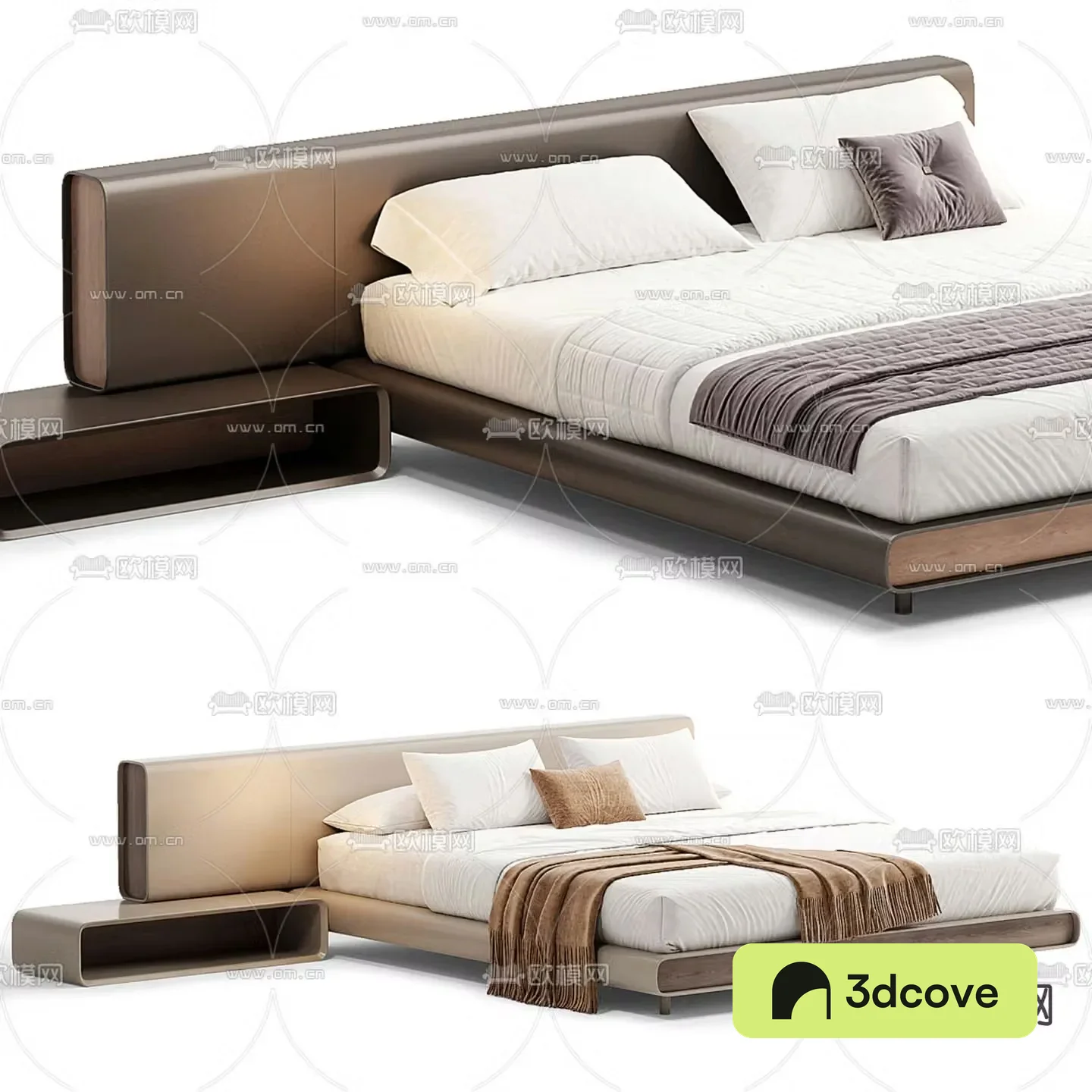 Leather double bed