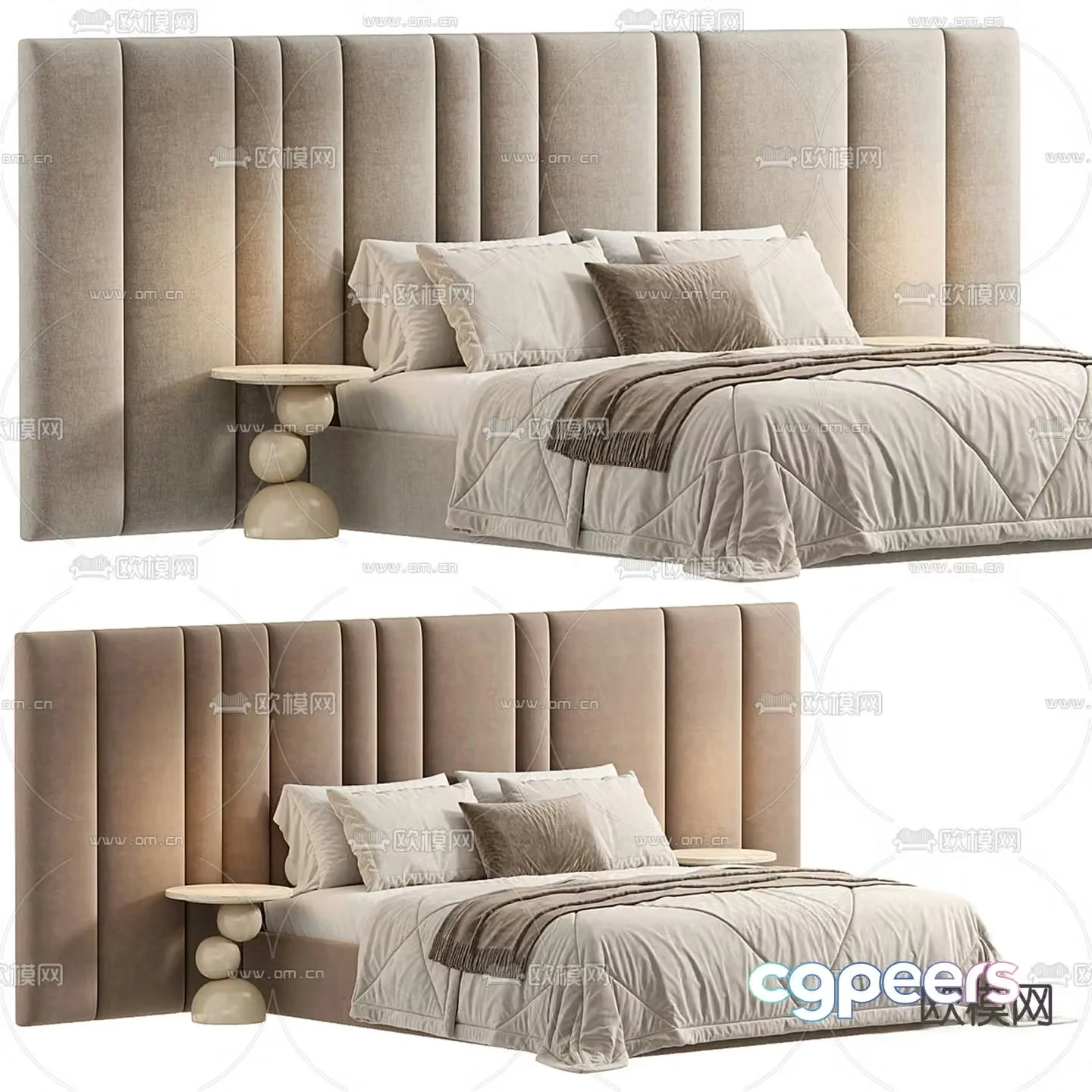 Double bed 3d model