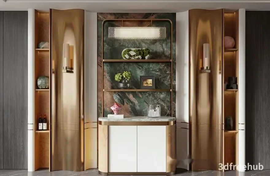 Modern Gold Decor 3D Model – 22908 – VRAY Render