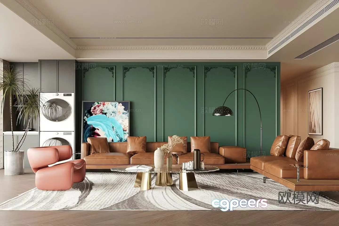 French living room 3d model