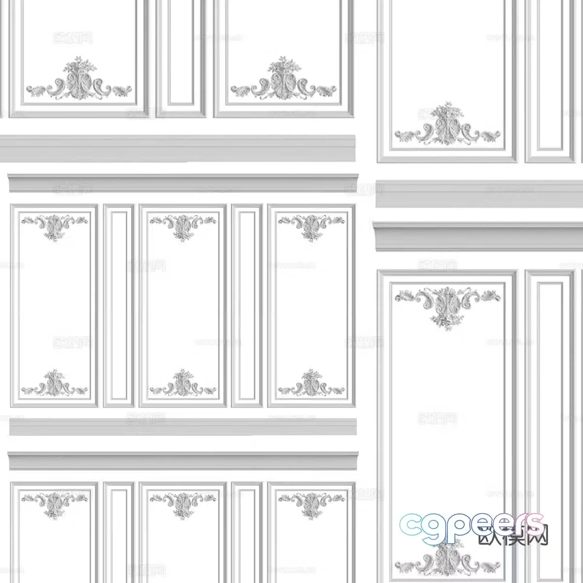 European style carving decorative carving 3d model