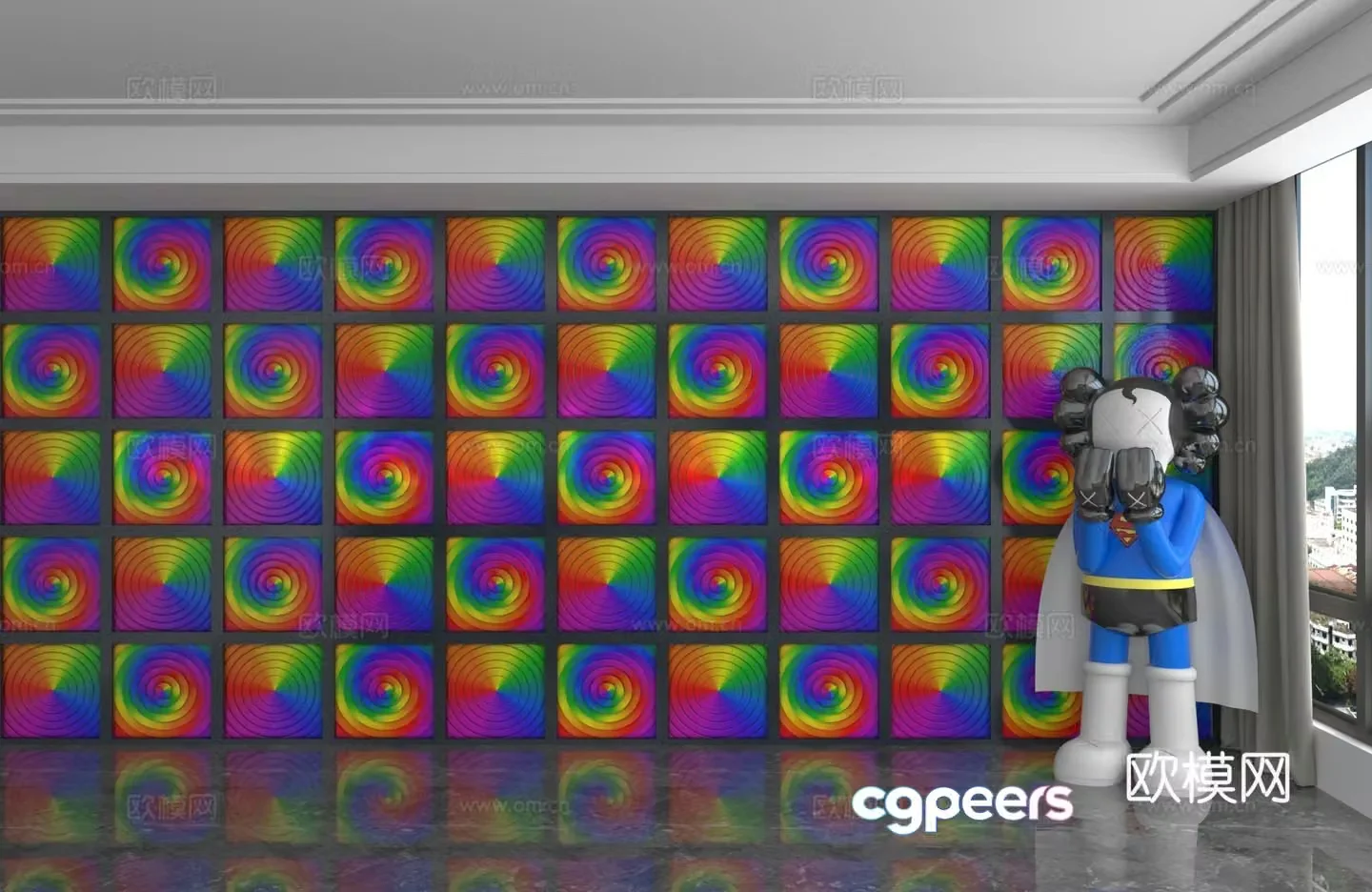 Modern background wall 3d model