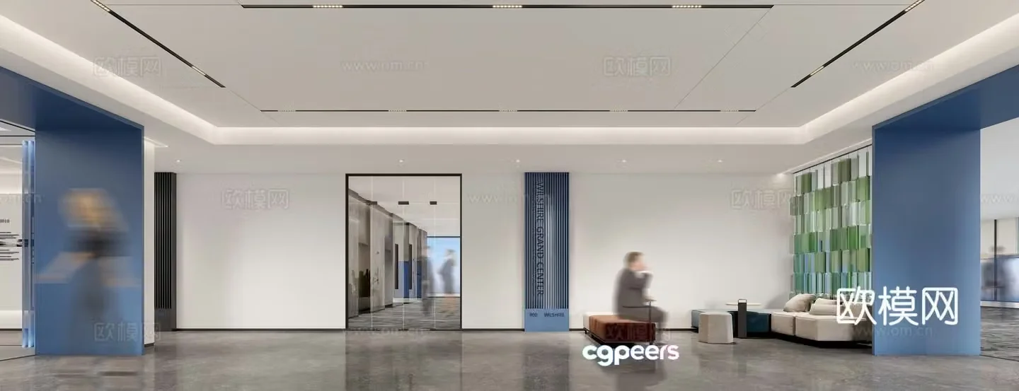 Modern office front desk 3D model