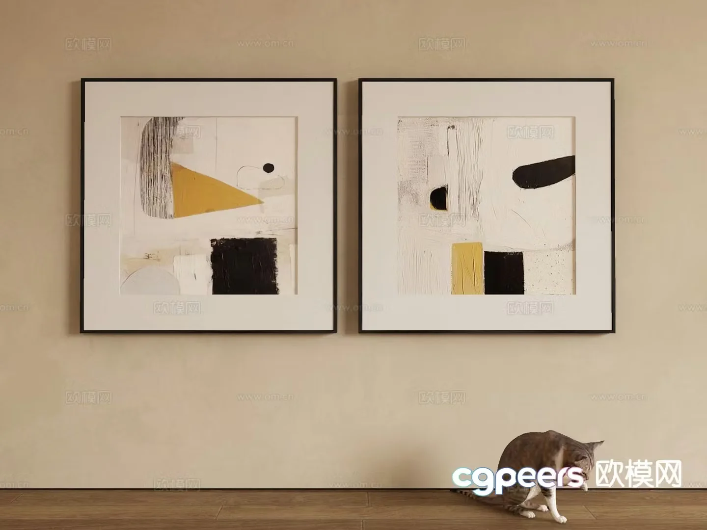 Wabi-sabi art painting texture painting decorative painting 3d model