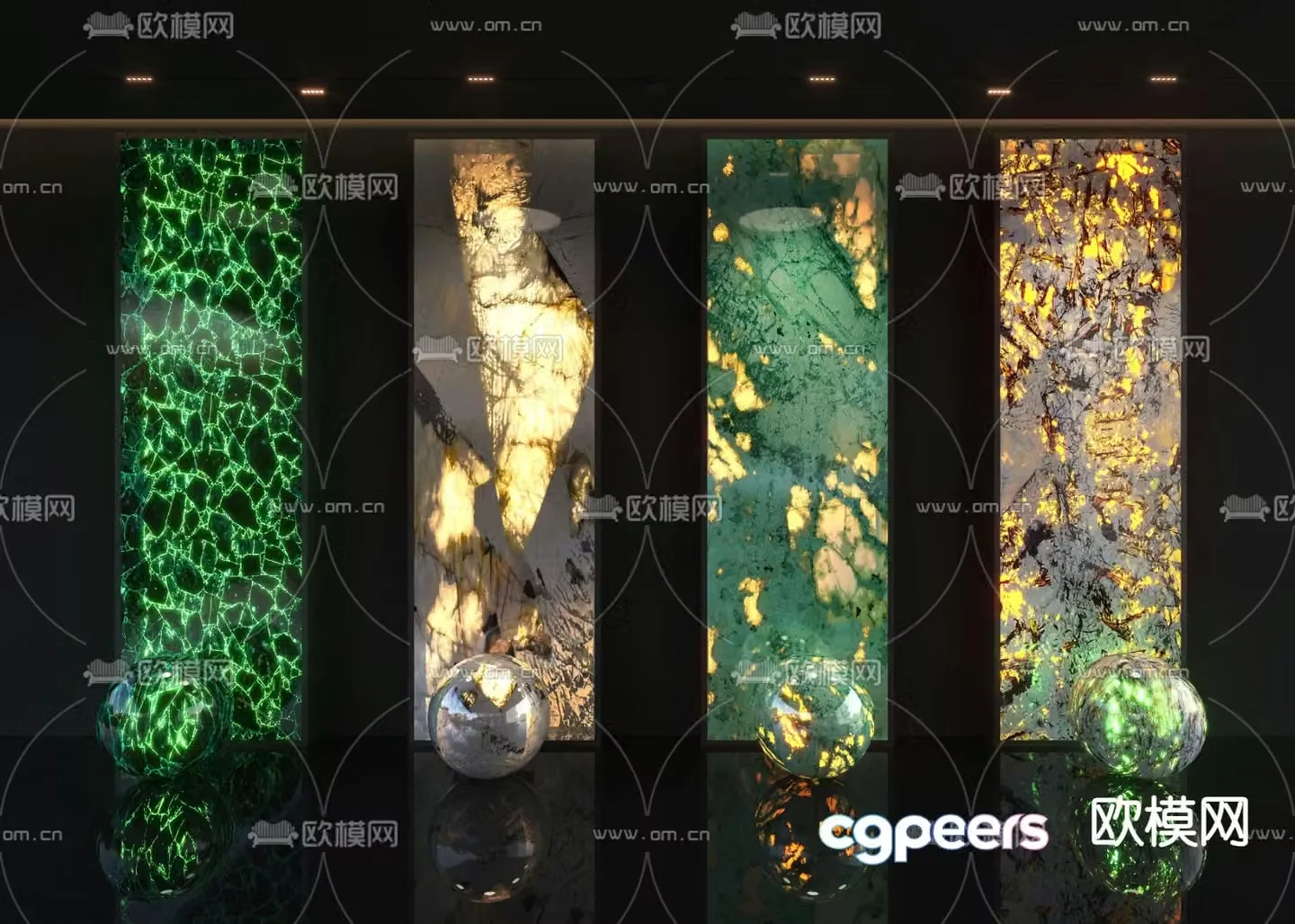 Translucent stone background wall 3d model