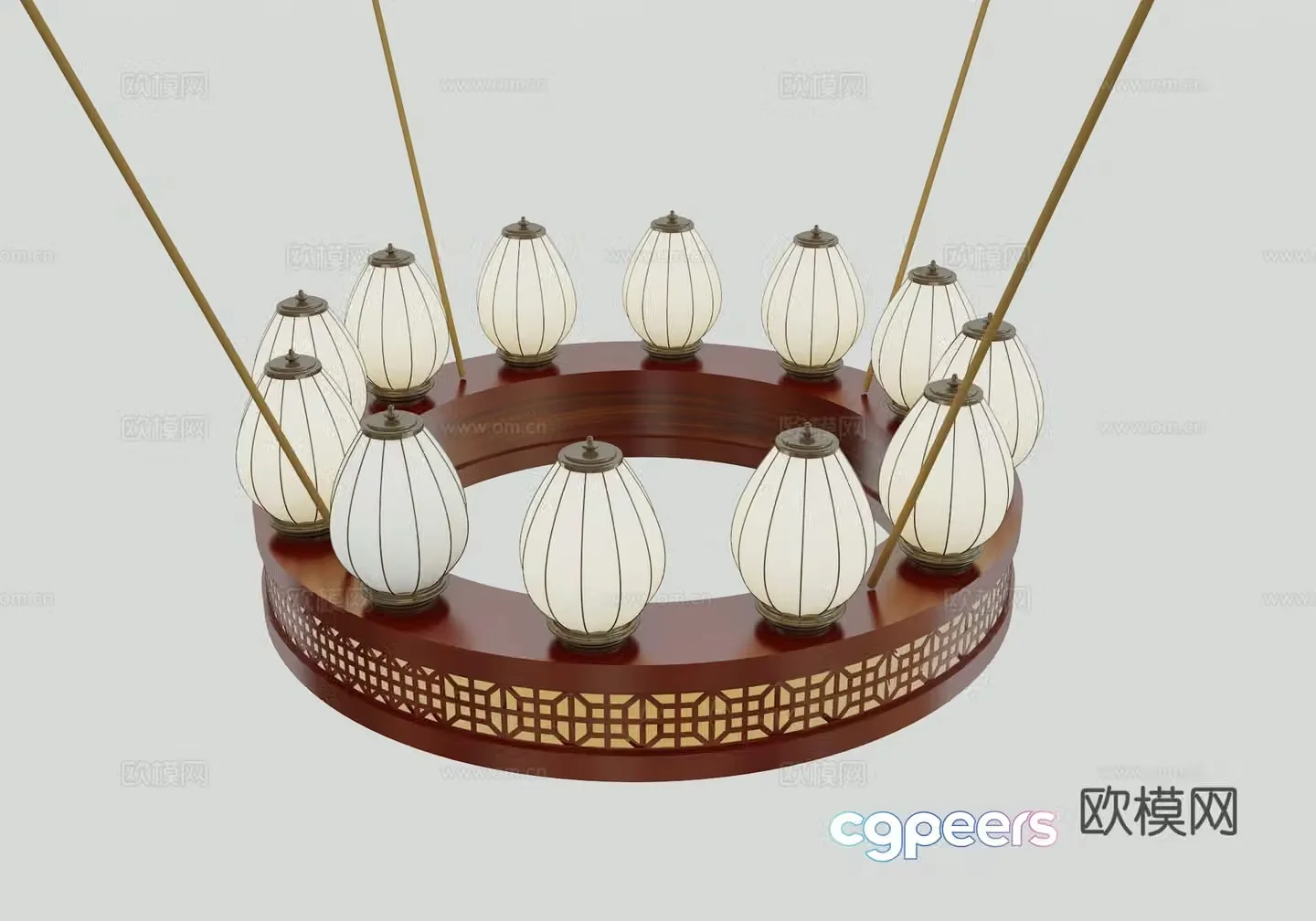 New Chinese chandelier 3D model