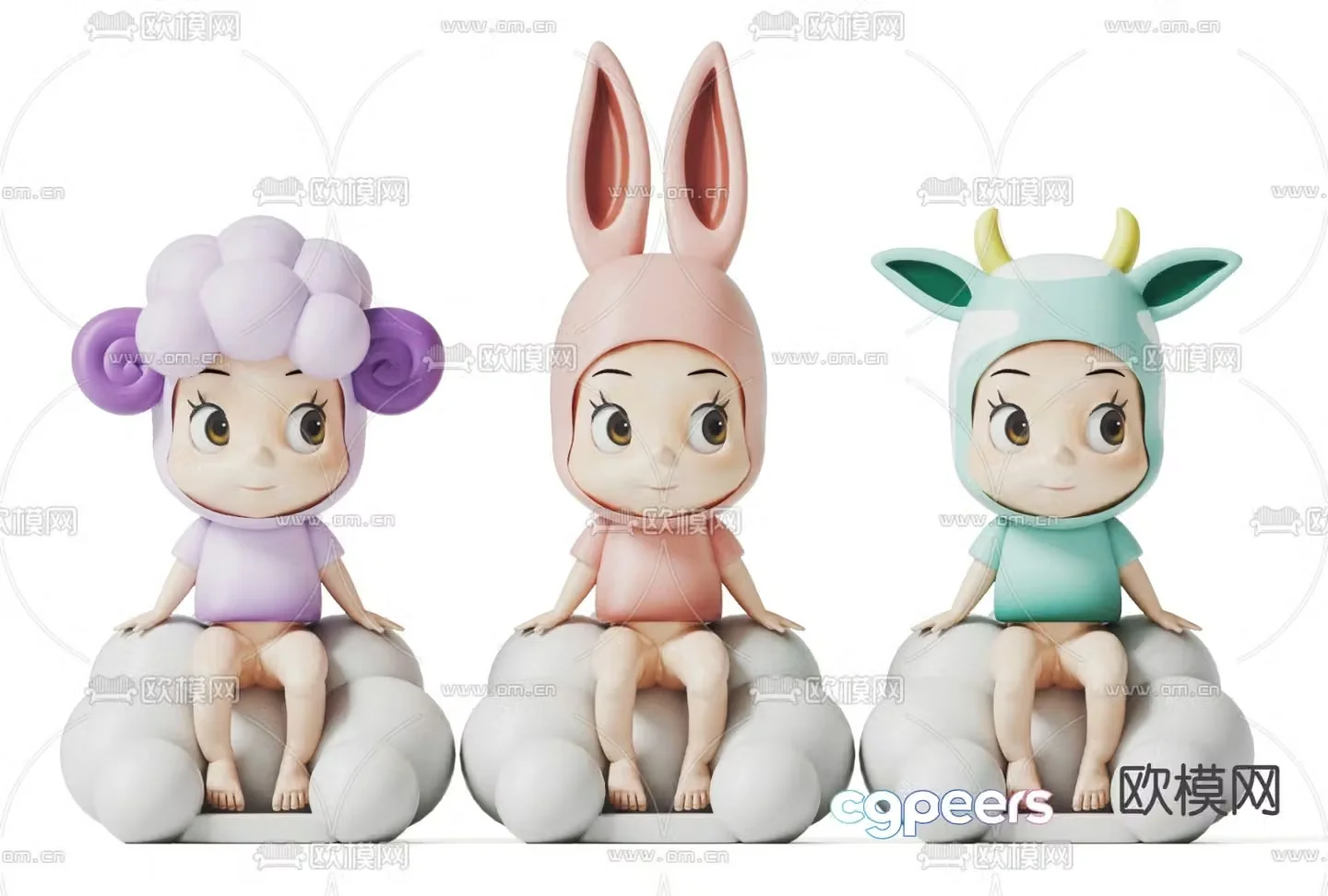 Modern children’s doll 3d model