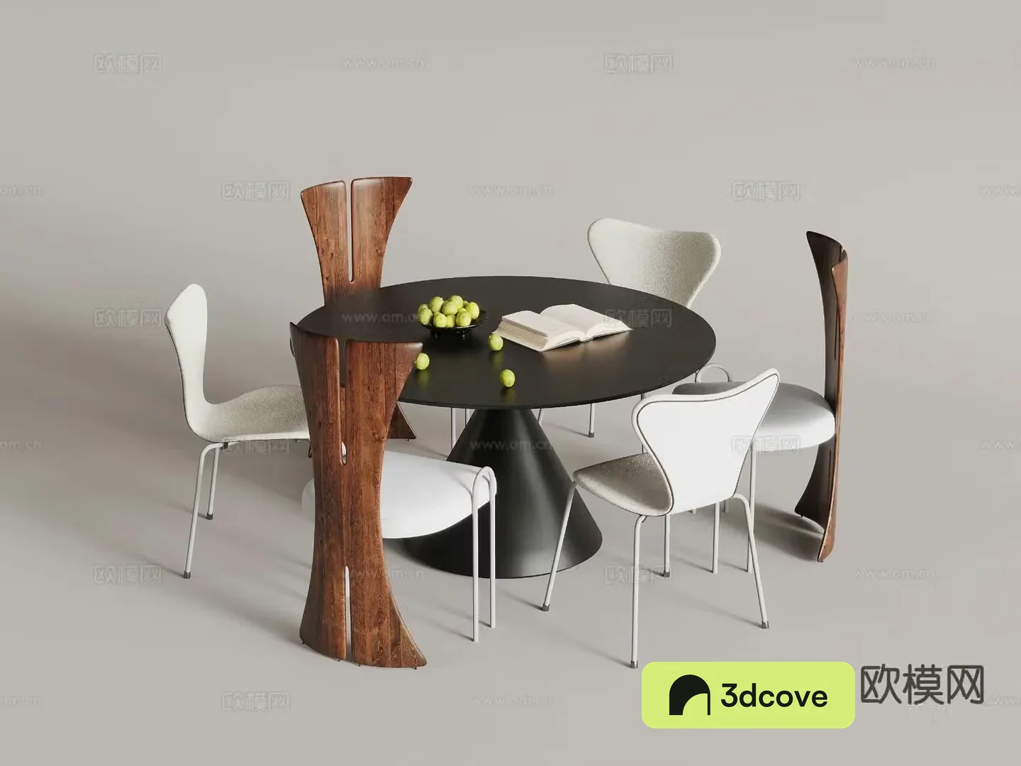 Medieval style round dining table retro style dining table and chairs