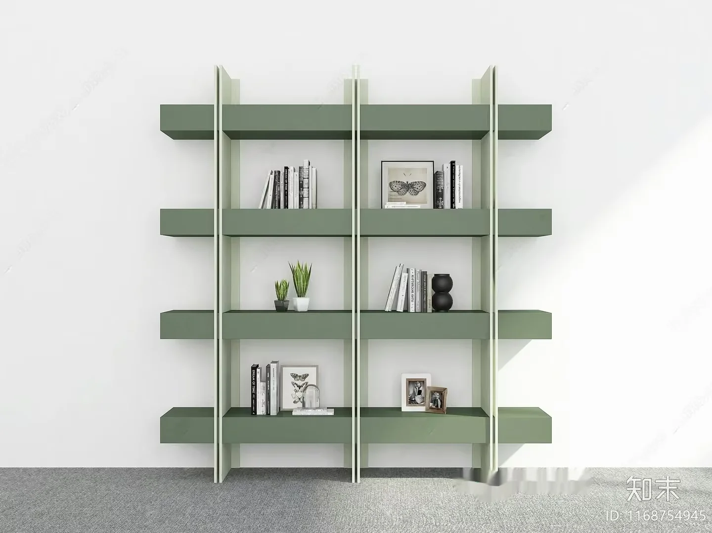 Green Shelving Unit 3D Model – 12980 – VRAY Render