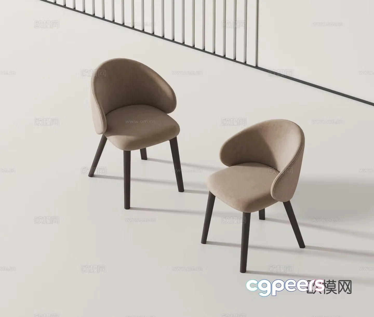 Modern single chair chair dining chair 3d model