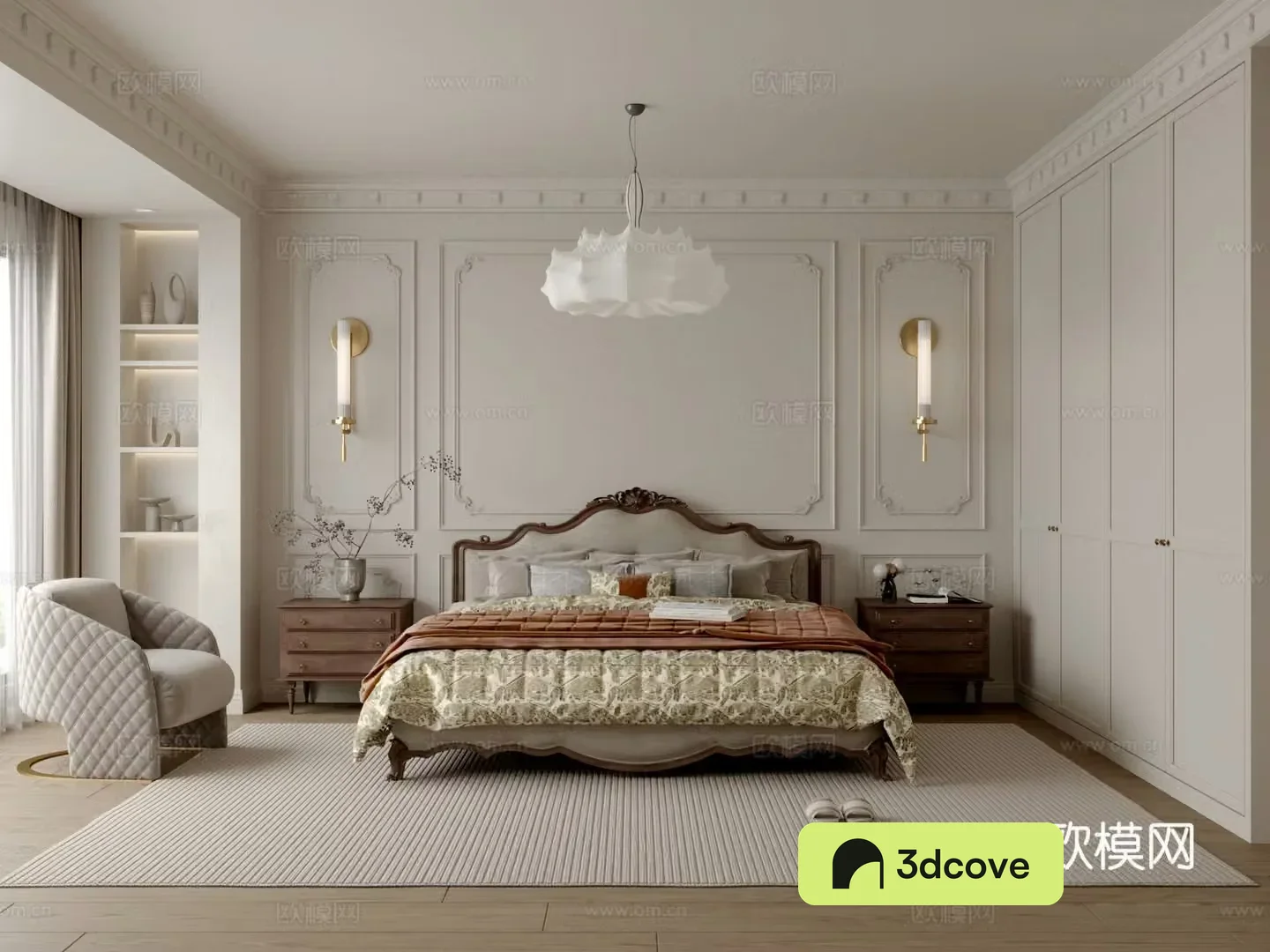Simple European bedroom