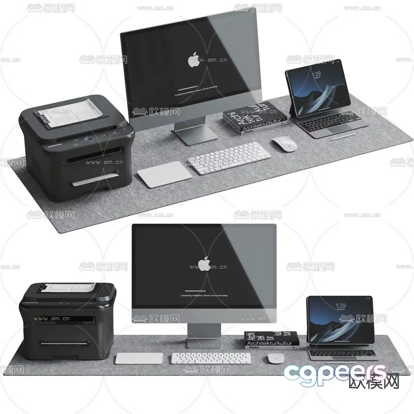 Office accessories computer printer 3d model